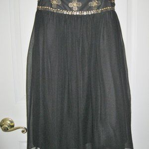 Willi Smith Skirt Brass detail all around wide waistband sheer layers Si…